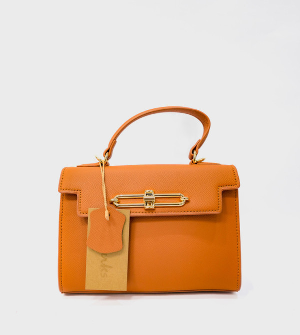 BRIGHTOON Metal Accent Flap Tote Bag