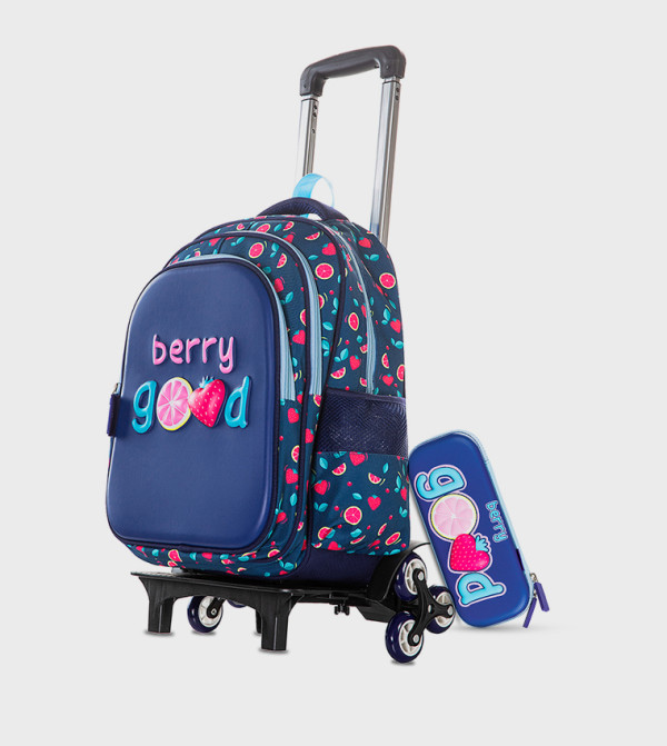 Printed 16" Trolley School Bag and Pencil Case Set