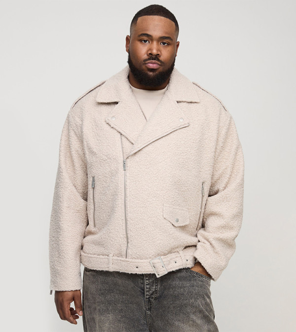 جاكيت بايكر واسع للمقاسات الكبيرة والطويلة