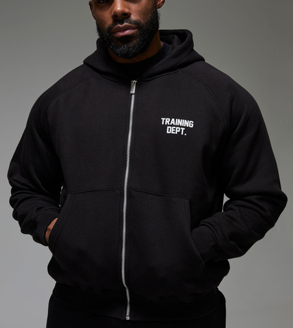 جاكيت اوفرسايز بسحاب كامل وهودي