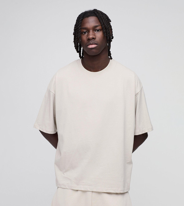 Solid Crew Neck Oversized T-Shirt