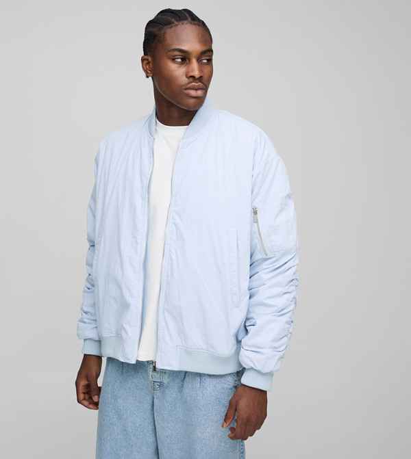 Peached Embroidered Boxy Fit Ma1 Bomber Jacket