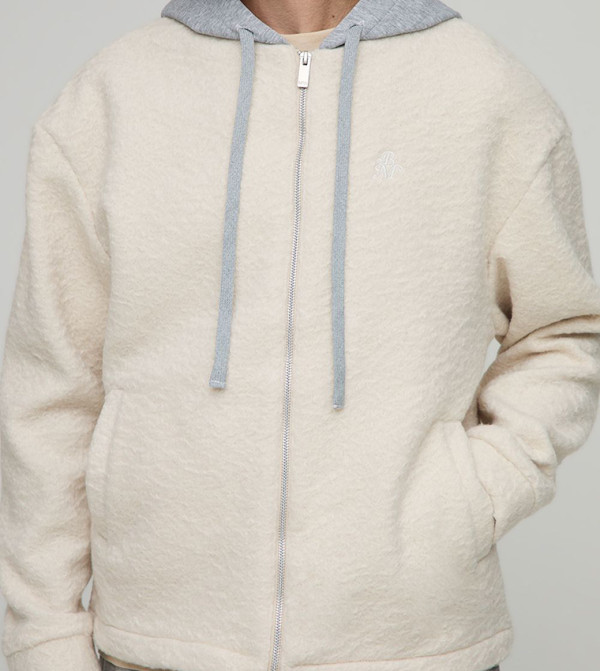 Hooded Brushed Oversized Jacket