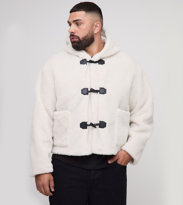 Plus & Tall Borg Mid Length Duffle Coat