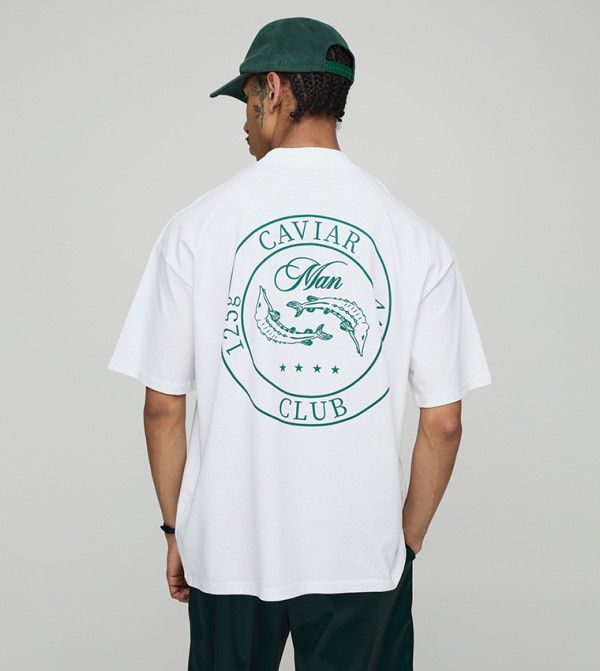 Crew Neck Oversized Caviar Club T-Shirt