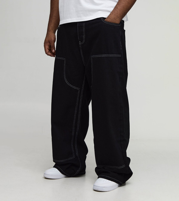 Plus & Tall Contrast Stitch Relaxed Fit Worker Jeans