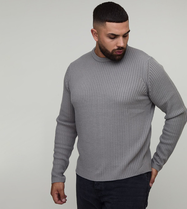 جمبر محبوك مرن بقصة عادية للمقاسات الكبيرة وللمقاسات الطويلة