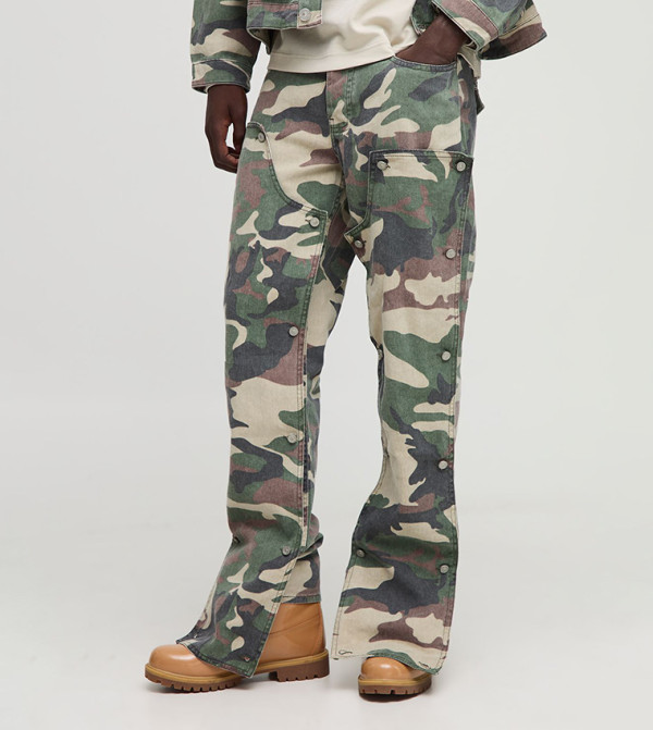 Camo Removable Carpenter Panel Straight Fit Jeans