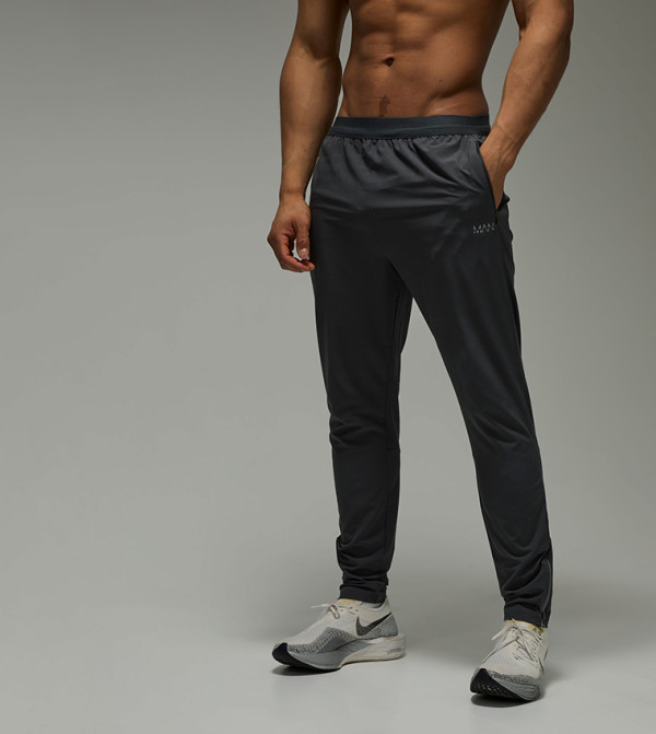 Man Active Running Perforated Tapered Joggers