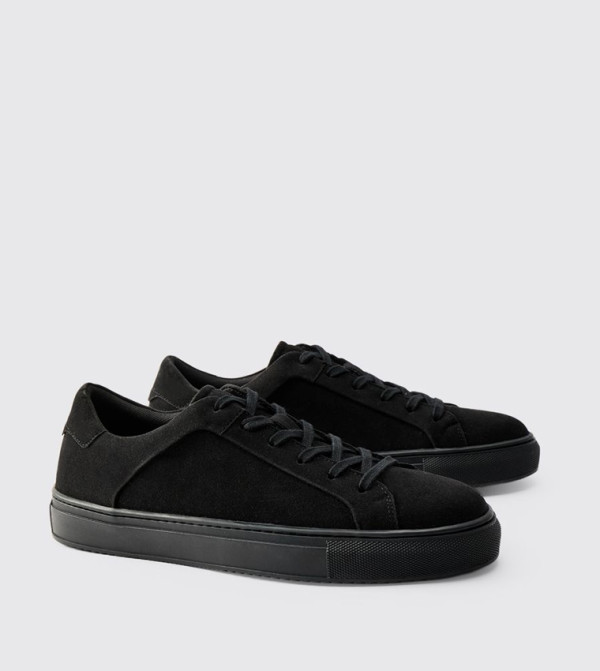 Faux Suede Lace-Up Sneakers