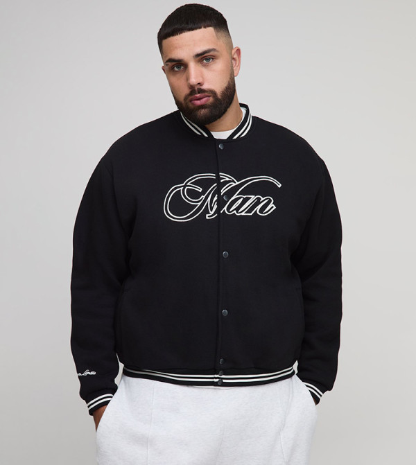 Embroidered Varsity Oversized Jacket