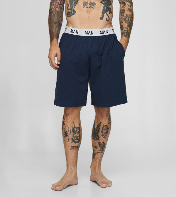 شورت نوم بخصر مرن بشعار 