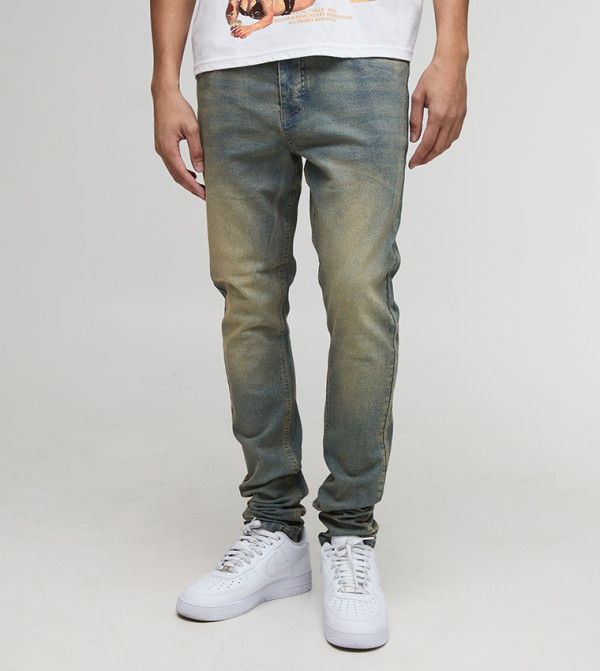 Washed Stretch Stacked Skinny Fit Jeans