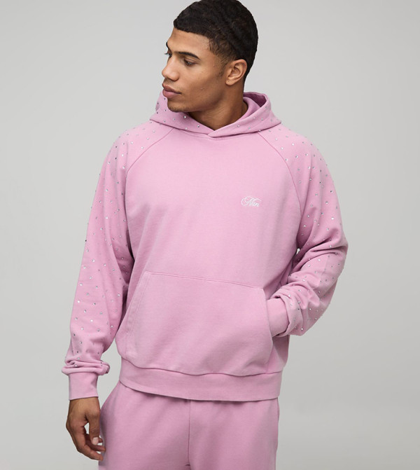 Rhinestone Washed Oversized Hoodie