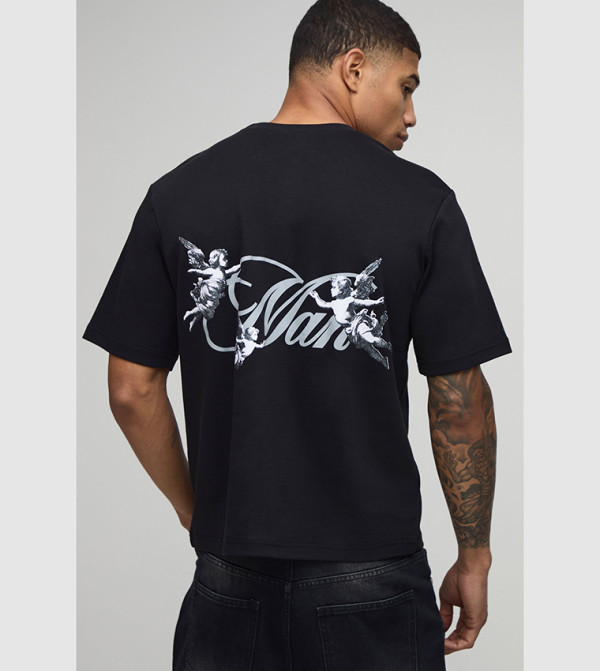 Graphic Printed Crew Neck Boxy Fit T-Shirt