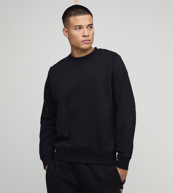 Solid Regular Fit Crew Neck Sweatshirt