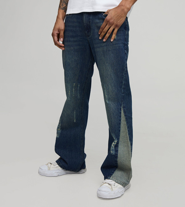 Studded Straight Fit Flared Jeans