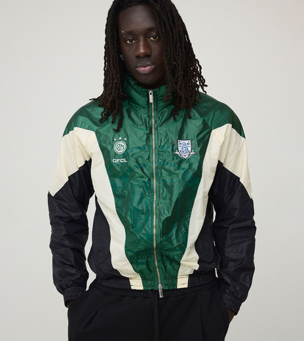Circa 98 Crest Color Block Oversized Track Jacket