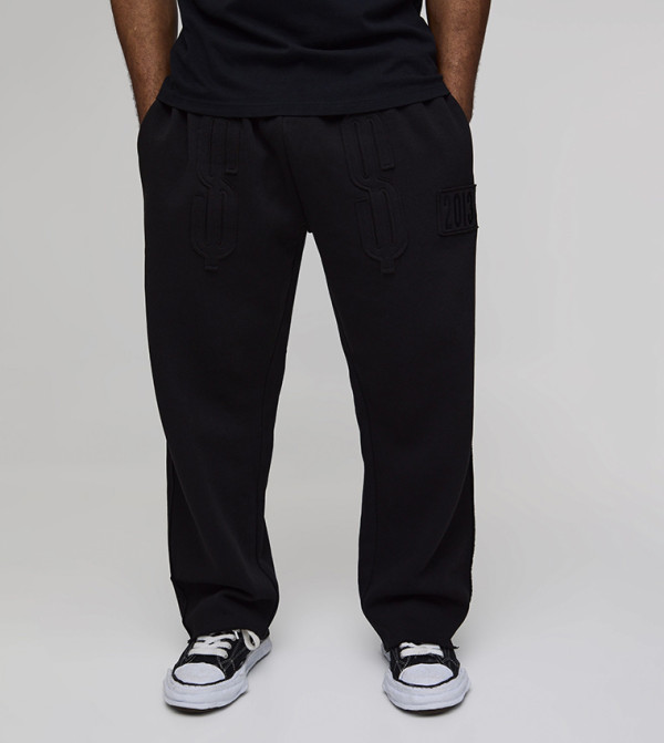 Raw Edge Applique Dollar Baggy Fit Sweatpants