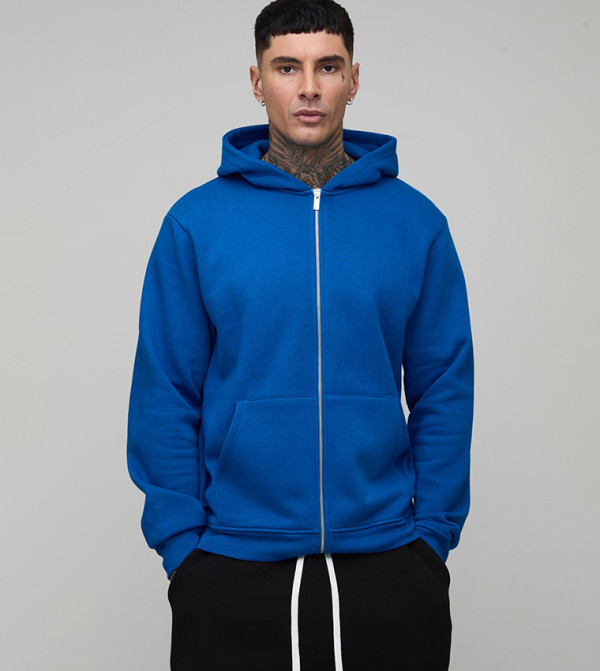 Tall Solid Regular Zip-Through Hooded Jacket