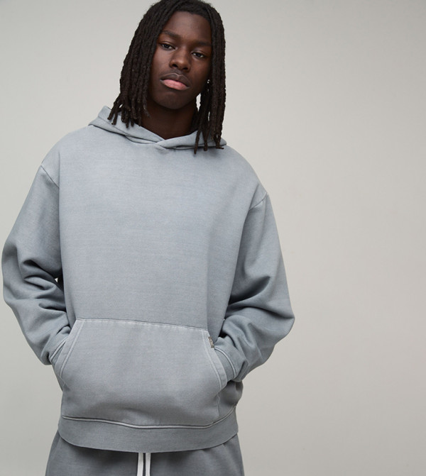 Buy Kaporal Logo Printed Zip Through Hooded Sweatshirt In Grey