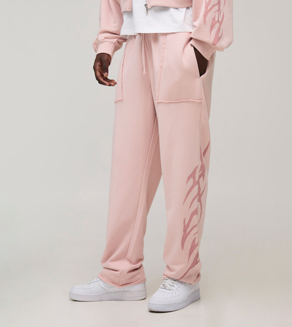 Tribal Printed Loopback Baggy Fit Sweatpants