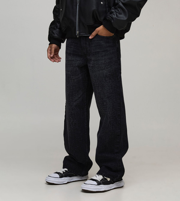 Croc Printed Relaxed Fit Jeans