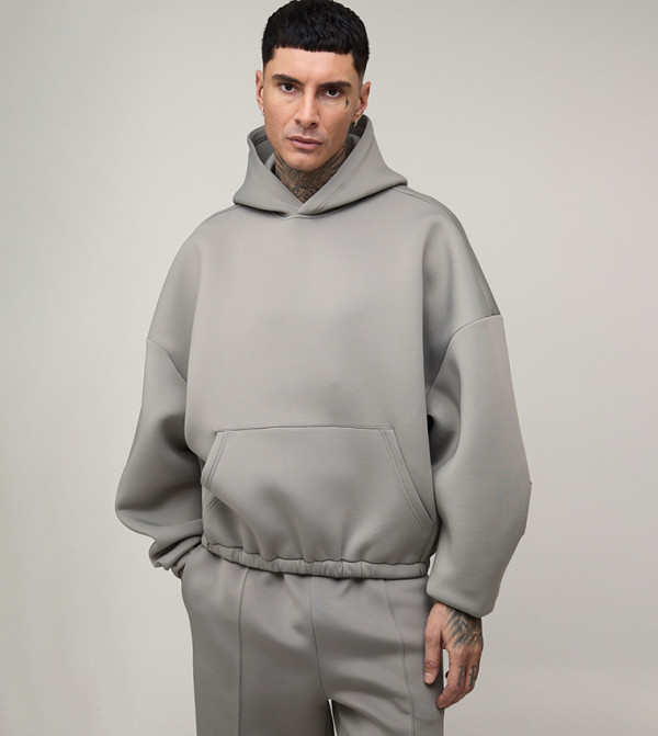 Tall Balloon Fit Bonded Scuba Oversized Hoodie