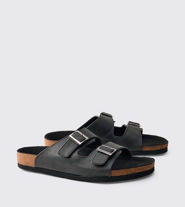 PU Double Strap Comfort Sandals