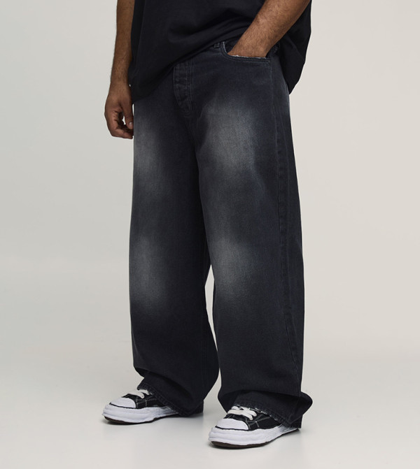 Tinted Washed Distressed Relaxed Fit Jeans