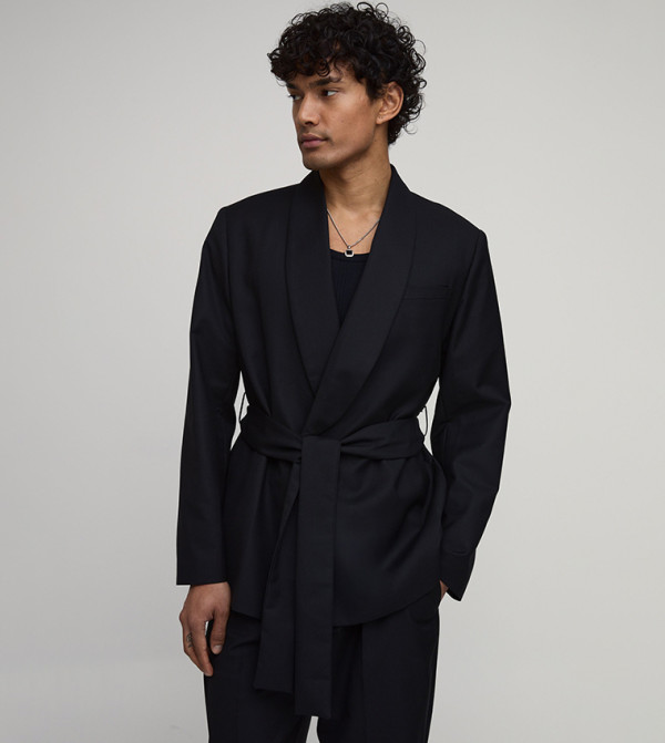 Relaxed Fit Tailored Smoking Jacket
