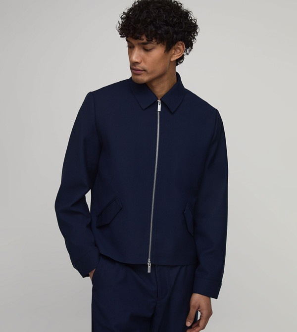 Tailored Zip-Through Harrington Jacket