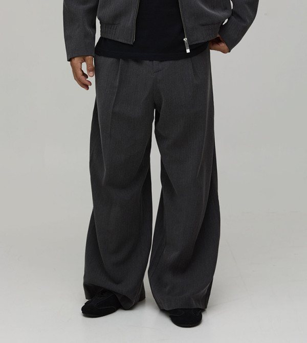 Herringbone Wide Leg Trousers