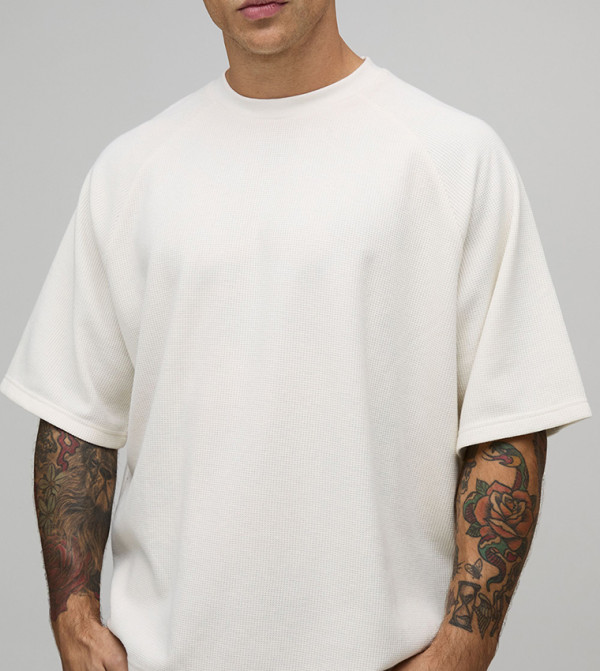 Waffle Short Sleeves Oversized T-Shirt