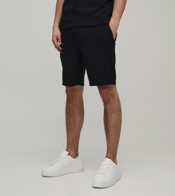Mid Rise Slim Fit Waffle Shorts