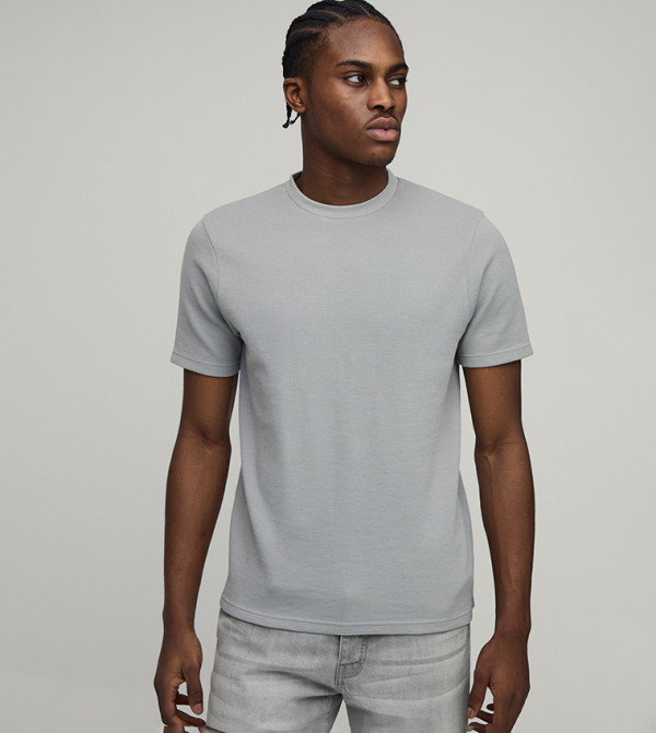 Waffle Textured Slim Fit T-Shirt