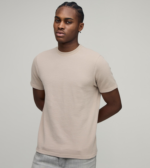 Waffle Textured Slim Fit T-Shirt
