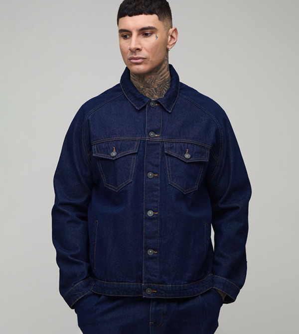 Tall Washed Long Sleeves Denim Jacket