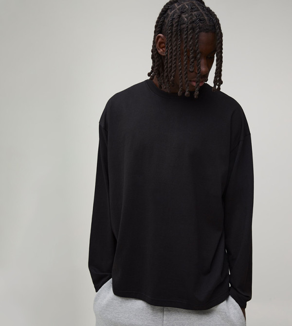 Solid Long Sleeves Oversized T-Shirt
