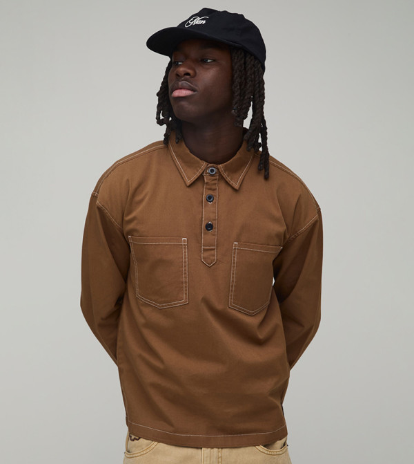 Western Pocket Long Sleeves Over The Head Shirt