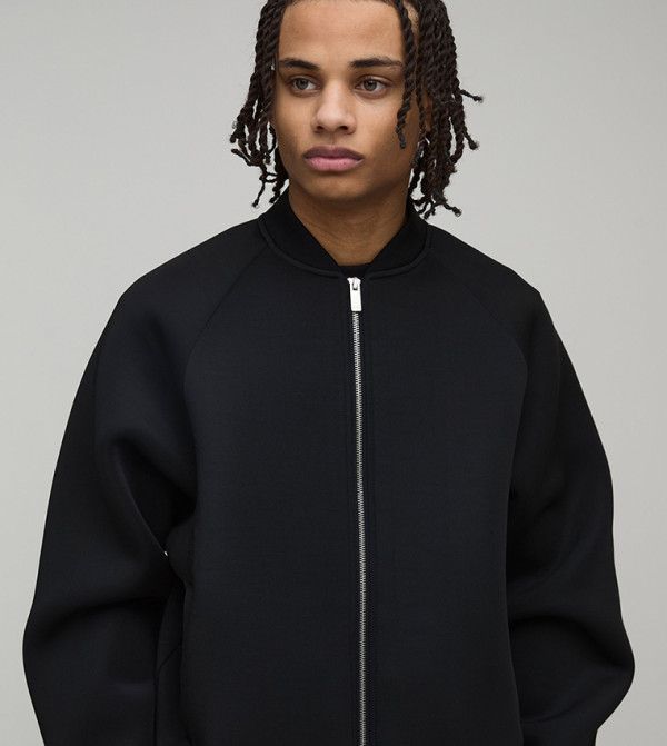 Scuba Jersey Boxy Fit Bomber Jacket