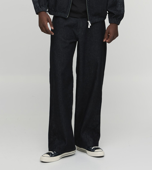Floral Gusset Baggy Fit Jeans