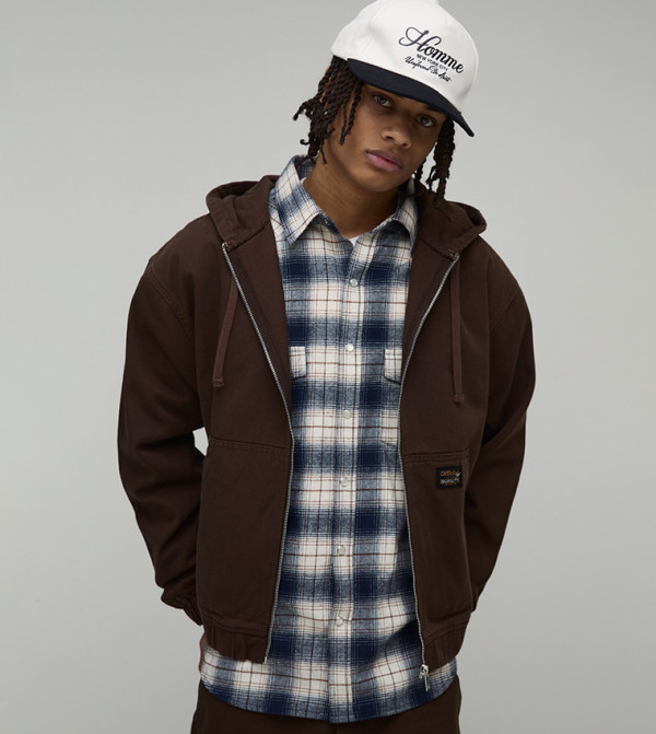 Workwear Twill Oversized Hooded Jacket