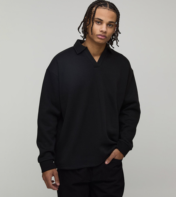 Revere Collared Oversized Sweatshirt