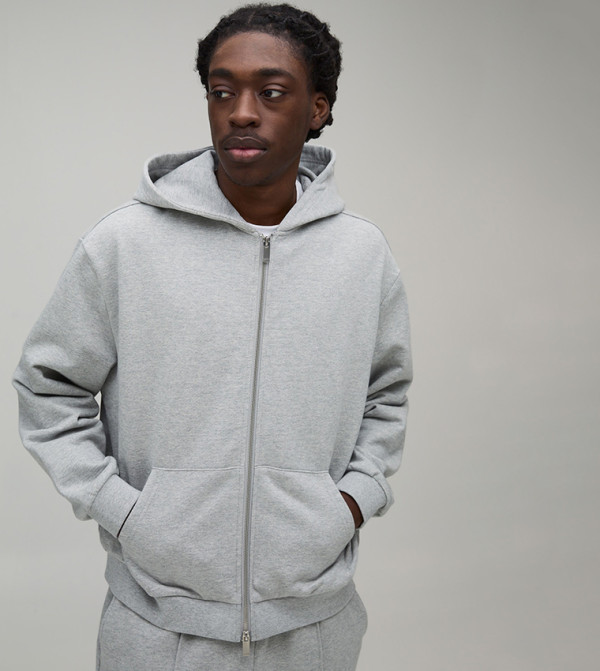 Heavyweight Oversized Zip-Through Hooded Jacket