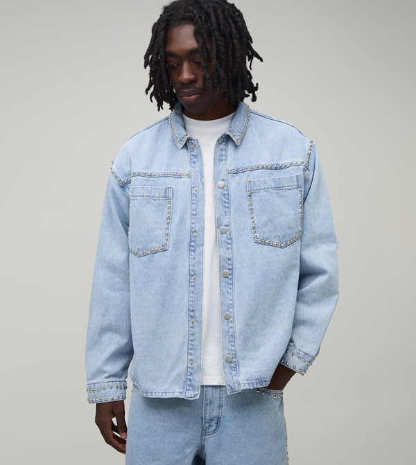 Studded Denim Overshirt
