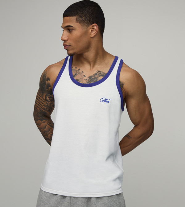 Embroidery Ringer Racer Vest