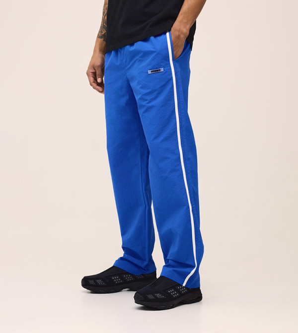 Side Striped Logo Print Nylon Trousers