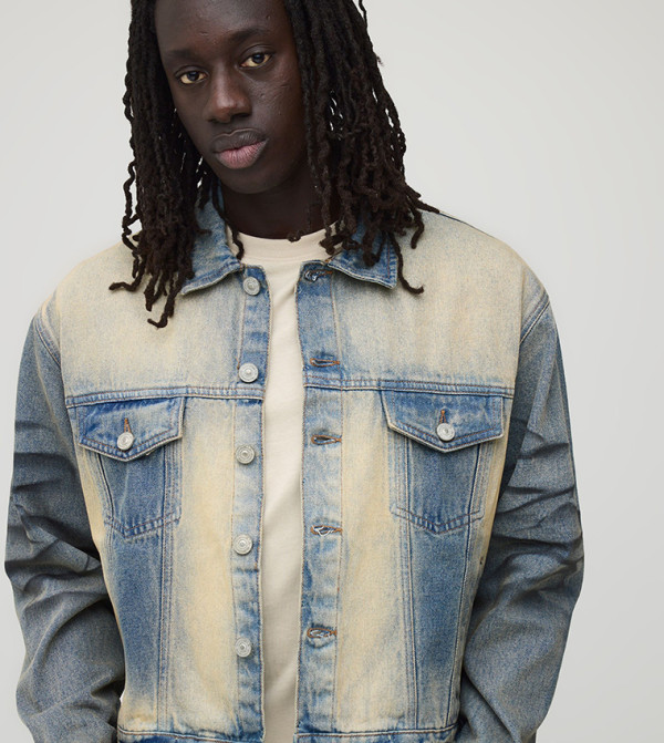Extreme Washed Bleached Boxy Fit Denim Jacket