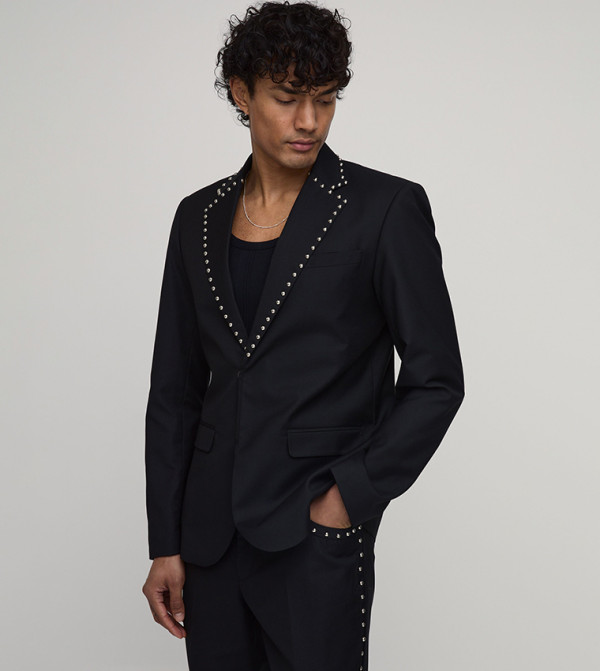 Studded Western Slim Fit Blazer
